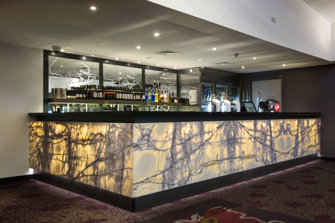 Bar in function room at club