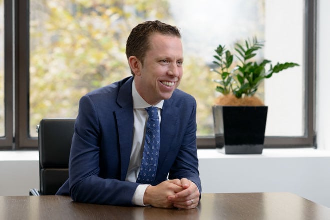 Contemporary corporate portrait of professional man in meeting